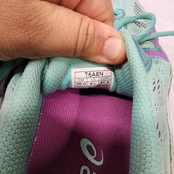 Asics GT-1000 5 Running Shoes Women's Size 9.5 Mint Orchid Cockatoo T6A8N - Picture 9 of 10